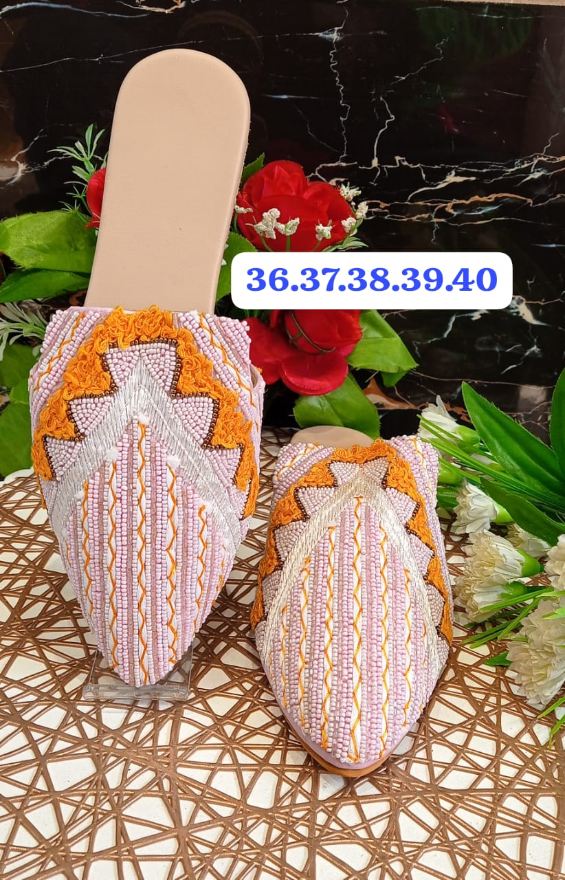 Designer Embroidered Flat Mules Summer Catalog
